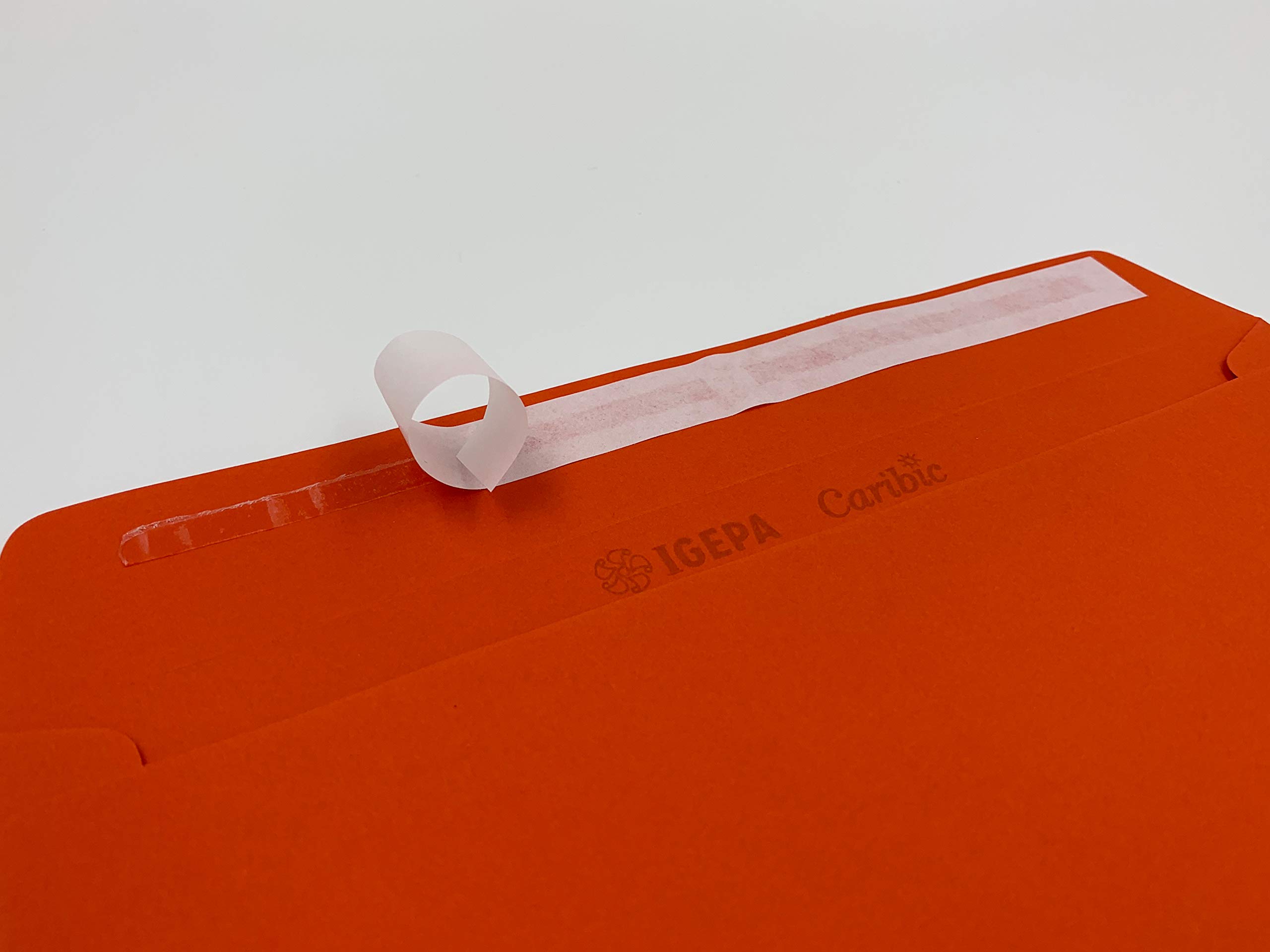 100 Envelopes, Red, Vermilion Red, 220 mm x 110 mm, Adhesive Strips