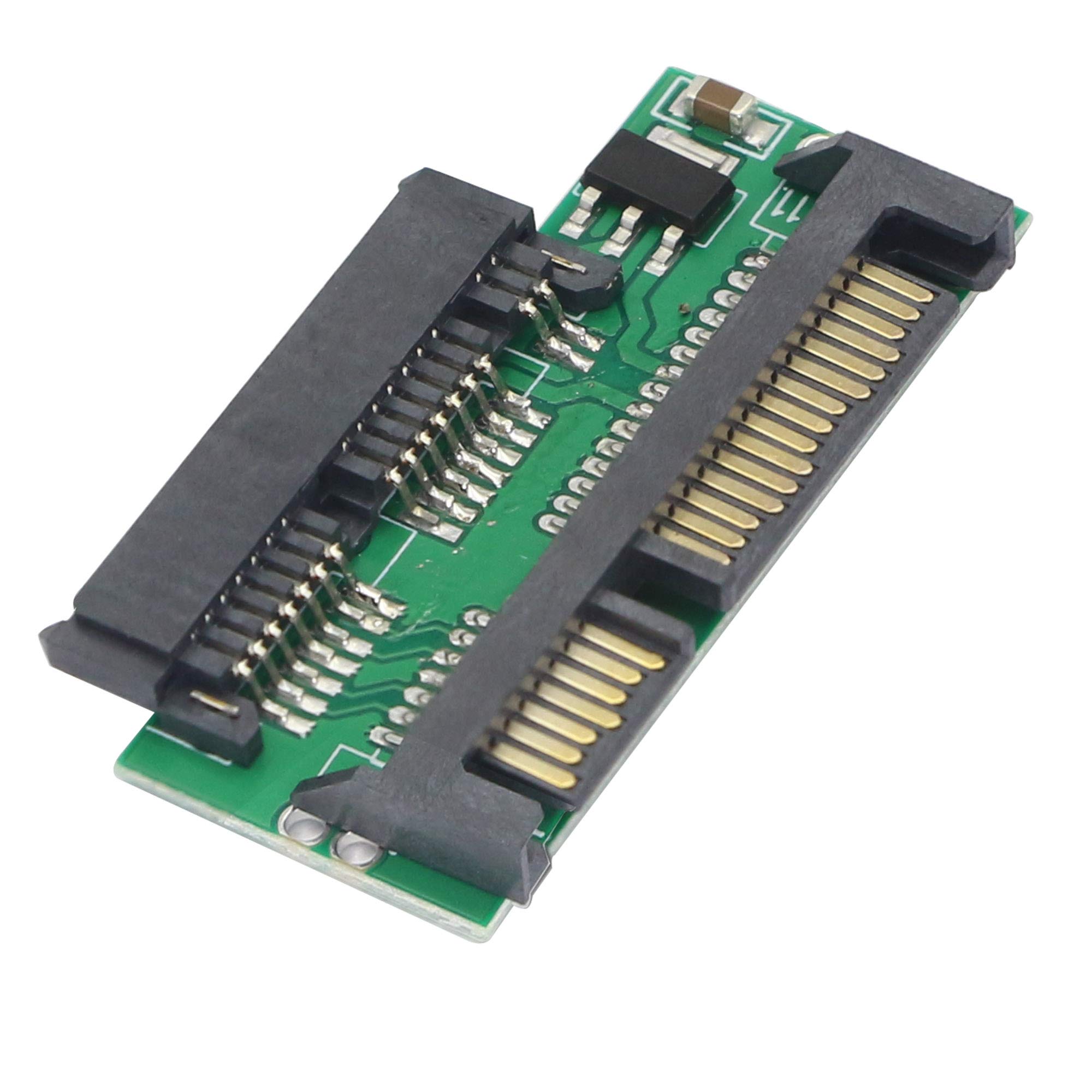 1.8" 3.3V Micro SATA 16(7+7+2) PIN Female to 2.5" 5V 22(7+15) PIN Male SSD Adapter Converter Card
