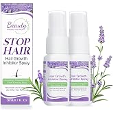 Painless Permanent Hair Removal Inhibitor Spray - 2 Pack Lavender Stop Hair Growth for Face, Arms, Legs, Armpits - 20ml Each