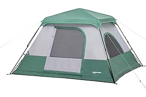 Amazon Basics Instant Camping Tent with Rainfly, Weather-Resistant, Quick Setup