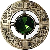 AAR Men's Kilt Brooch Pin Stones Scottish Fly Plaid Celtic Antique Plated Norse Vintage Jewelry
