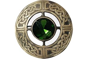 AAR Men's Kilt Brooch Pin Stones Scottish Fly Plaid Celtic Antique Plated Norse Vintage Jewelry