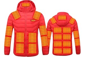 Heated Jackets for Men Women,Winter Multiple Zones Heated Hooded Coat,USB Warm Thermal Lightweight Puffer Jacket