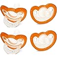 RaZbaby Jollypop Pacifier for Babies 3 Months and Up, USA Made, Natural Shaped Orthodontic Binky, Lovingly Shared in NICUs & Hospitals Worldwide, Medical-Grade 100% BPA-Free - 4 Pack - Orange