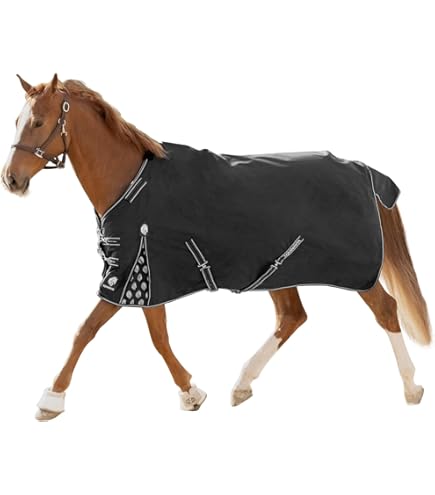 Rete Tennis Coperta Per Cavallo Turner Equestrian 100g Navy - Impermeabile, Leggera, Taglia 5'3-7'0 Coperta Turnout Ripstop 600d - Foto 10