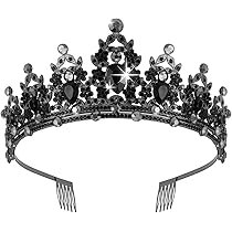 Amazon.com: Tiaras for Women, Didder Black Crown Crystal Crowns 