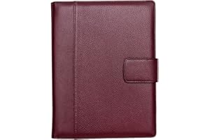 Maruse Italian Leather Executive Padfolio, Folder Organizer with Magnetic Closure and Writing Pad, Handmade in Italy, Wine