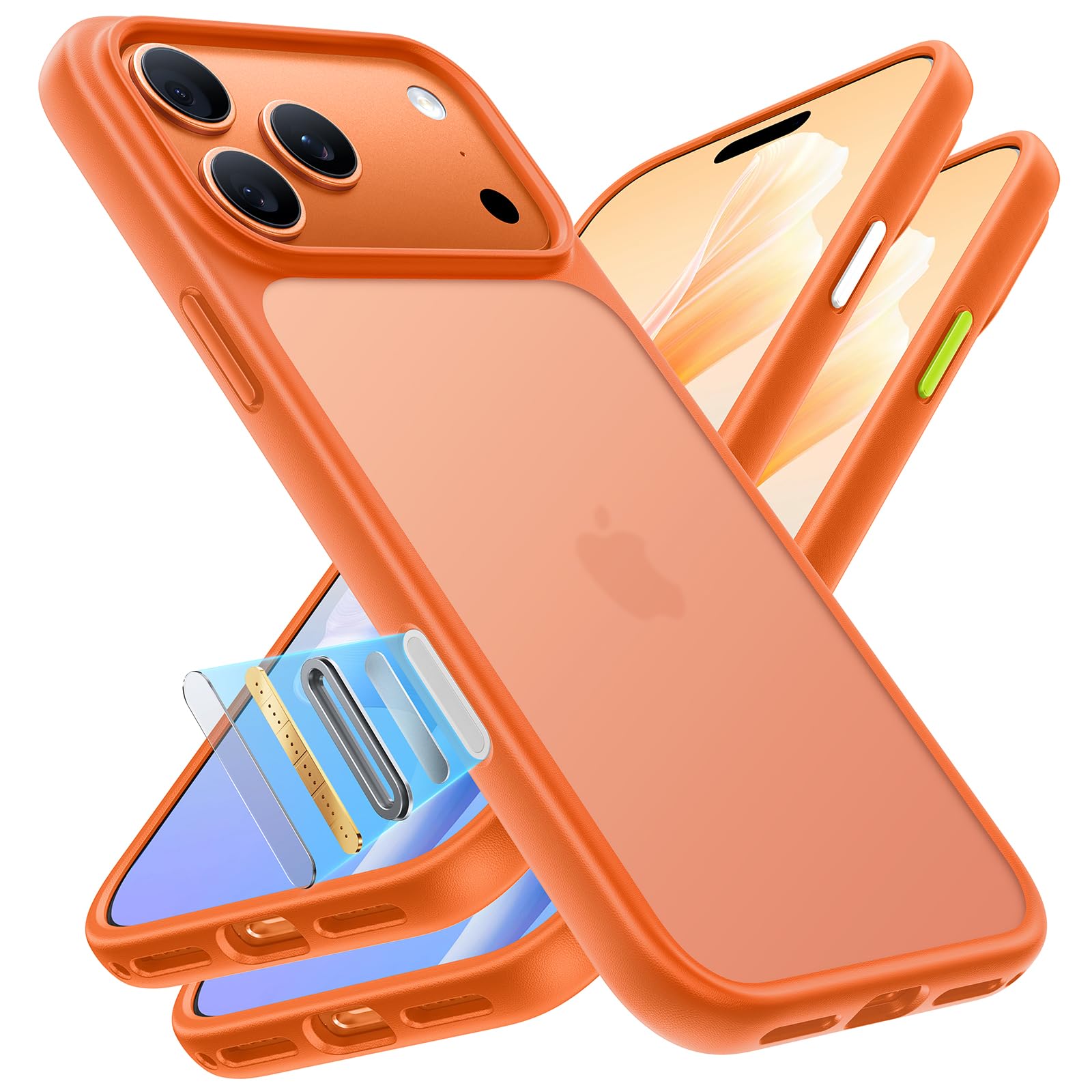Photo 1 of TORRAS for iPhone 17 Pro Case, Beyond Military-Grade Protection, Camera Control Button, DIY Buttons, Translucent Matte Slim Thin Shockproof Hard Back Anti-Scratch case for iPhone 17 Pro, Cosmic Orange