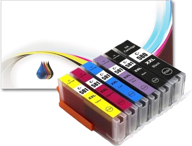 BVH Direct 6PK PGI-580XXL CLI-581XXL Ink Cartridges for Canon Pixma TS Series