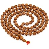Huda Studio Original Nepali 5 Mukhi Rudraksha Mala – 108 Beads Certified Japa Mala for Meditation, Yoga, Prayer, Spiritual Healing & Daily Chanting – Men & Women Use
