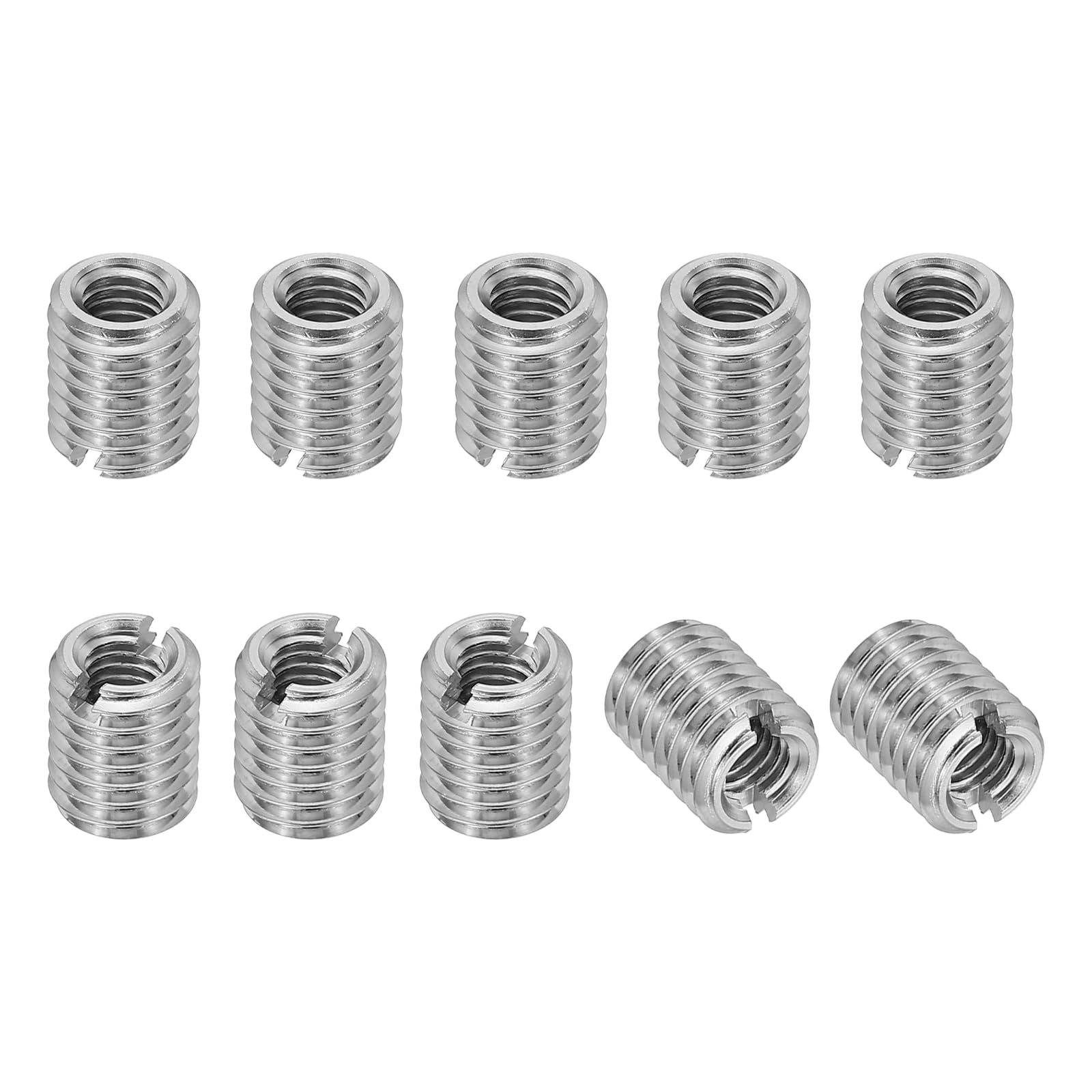 PATIKIL 316 Stainless Steel Thread Adapters Sleeve Reducing Nut, 10 Pcs M8 x 1.25 Male to M5 x 0.8 Female Repairing Insert Nut Screw Reducer Conversion Fastener 8mm