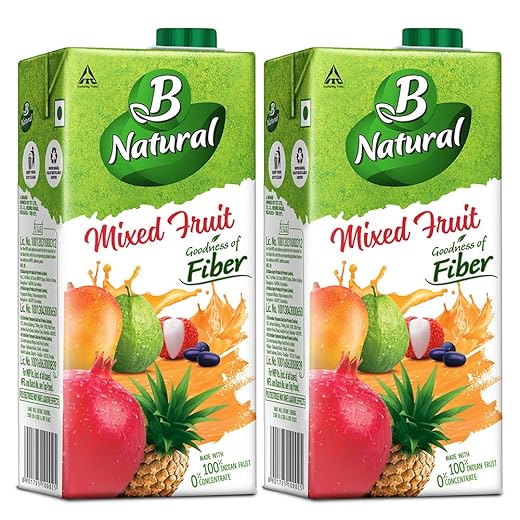 B Natural Mixed Fruit Juice, 1L (Pack of 2)