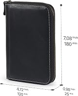 LONDO Genuine Leather Padfolio with Pencil Holder Black Notepad ZIP view 2