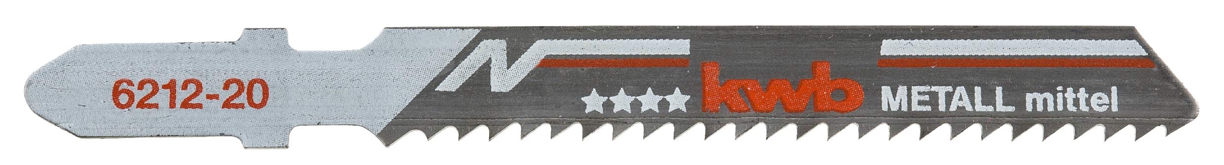 kwb Jigsaw Blades for Metal Made Of Sturdy Bi-Metal, Highly Elastic, With Single-Cam Shank (T-Shank), Single tooth, Optimum Service Life, Bright Steel Surface, for Fine Cuts