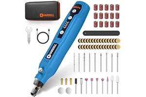 HARDELL Cordless Rotary Tool, 5 Variable Speed Mini Rotary Tool Kit with 69 Accessories, 3.7V Type-C Charging Power Rotary Tool for Engraving, Sanding, Polishing, Carving, Cutting, DIY Crafts