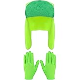WATCPNO Halloween Character Park Cosplay Hat Set for Adult Hat Gloves Halloween Custume Winter Accessories(Green)