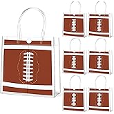 Lonfliness 24Pcs Football Clear PVC Gift Bags With Handles Football Party Favors Goodie Treat Bags Sport Theme Candy Bags Present Wrap Tote Bags for Boys Birthday Baby Shower Decorations 8 x 8 x 3in