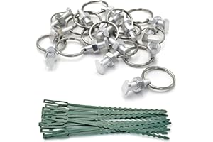 PEXTIAN 15 Pack Greenhouse Bolts and Rings, Aluminium Cropped Head Greenhouse Bolts and Nuts Accessories with Plant Ties, Plant Hangers Create Fixing Anchors in Channels for New Installations and Repairs