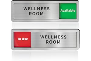 ABUDADA Wellness Room Office Door SlidingSigns, Do Not Disturb- In Use/Available Slider Sign for Home Office Wellness Conference Vacant Occupied Privacy Slide Door Sign，Brushed Silver