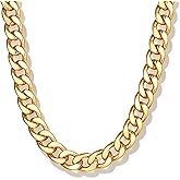 SHANTYSON Chunky Cuban Link Chain for Women Men 14K Gold Plated 15mm Curb Width Thick Choker Necklace Stainless Steel Punk Hip Hop Chains Jewelry Gifts Unisex