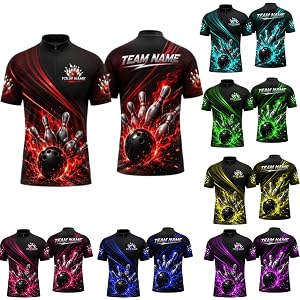 NAZENTI Personalized Bowling Jersey, 3D Printed Bowling Shirts, Bowlings Gifts for Men Women