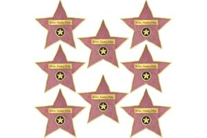 AMSCAN Glitz & Glam Star Decal Clings - 11.3" x 12" (Pack of 8) - Removable & Reusable Pink & Gold Coated Cardboard Decor for Celestial-Themed Events, Parties & Bedrooms