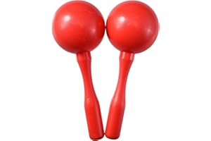 HILAZA Maracas for Kids Adults, 8 Inch, Set of 2, Red