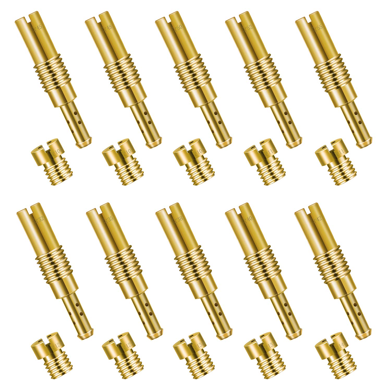 LQKYWNA Carburetor Main Jet Kit, 20PCS Slow Pilot Jet Kit, Metal Lightweight Automotive Car Motorbike Care for PWK Keihin CVK Carb