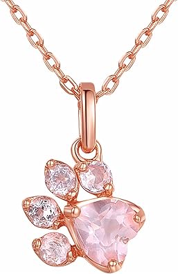 rose gold dog paw necklace