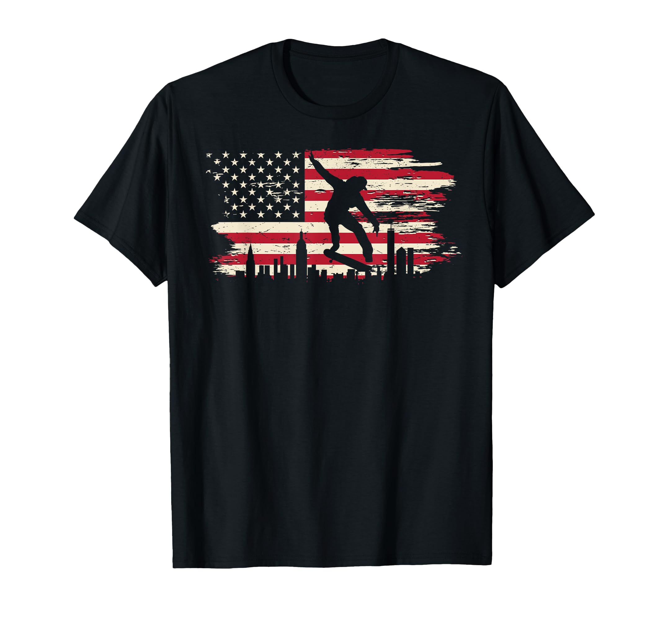 Skateboard American Flag Skateboarding Skateboarder T-Shirt