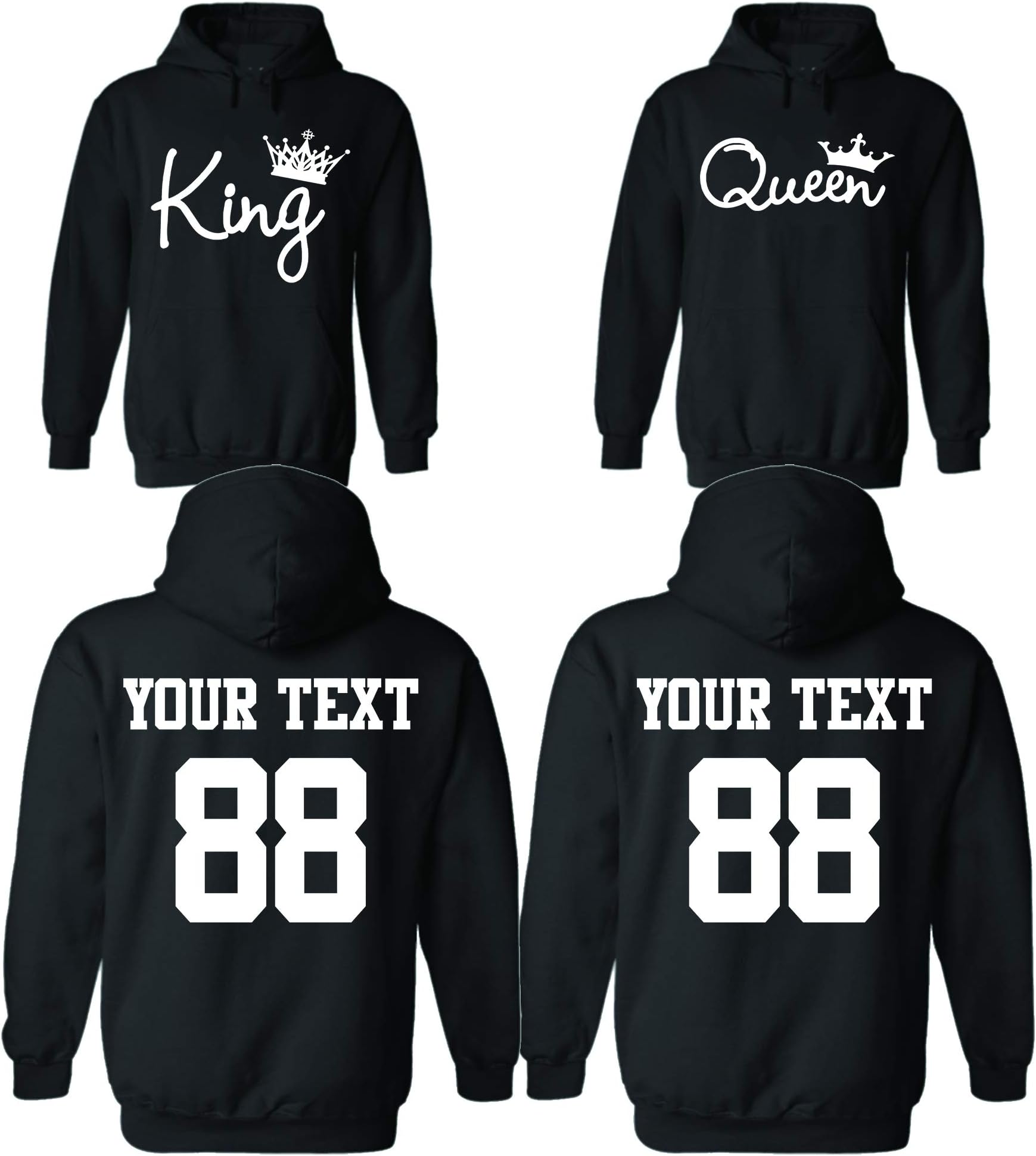 Couple Custom Hoodies, Customized Names and Numbers