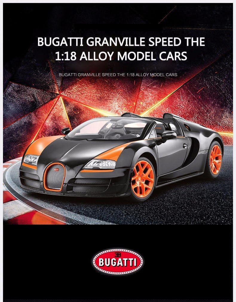 Rastar 1 18 Bugatti Veyron Grand Sport Vitesse Diecast Modelo Coche Negro Blanco Diecast Vehicles Toys Games
