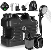 Digury Portable Camping Shower with 5 Gallon Water Jug, 6000mAh Rechargeable Outdoor Camping Shower Kit, IPX7 Waterproof Pump