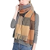 Wander Agio Women's Fashion Scarves Long Shawl Winter Thick Warm Knit Large Plaid Scarf