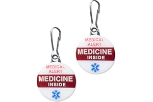 SHOREWOOD MEDICAL “Medicine Inside” Medical Alert Tags. Message Printed on Both Sides. Durable Metal Two Piece Set