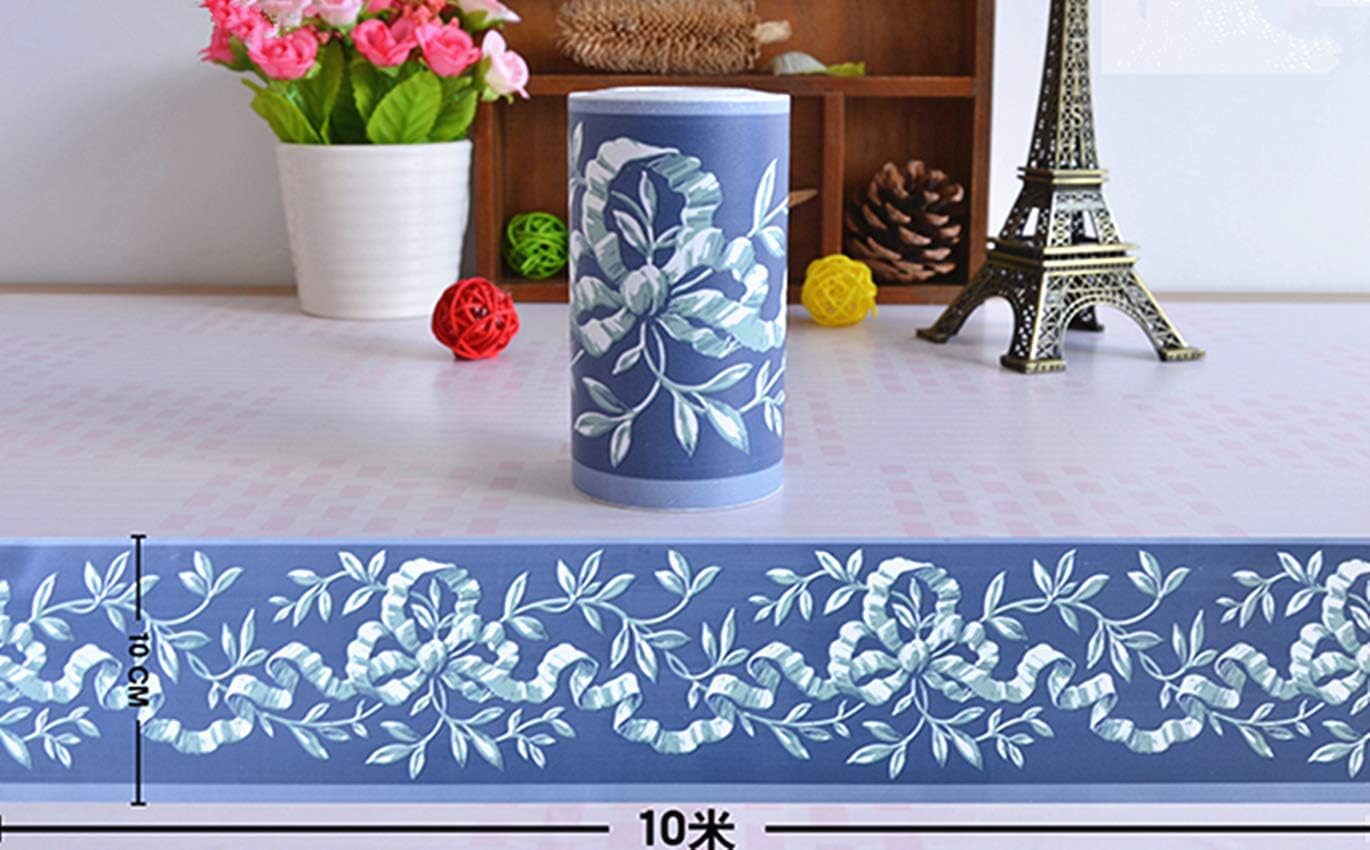 WDragon Natural Style Leaf Foral Wallpaper Border Peel Stick Wall Decal Sticker Bathroom Kitchen Ceiling Backsplash Tiles Border,Waterproof Removable 10cm by 10meters - Image 4