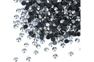 MEIBITE 4320Pcs SS10 Silver Hotfix Rhinestones Crystal Glass Diamonds for Clothes Fabric Shirts Tumblers Shiny Decoration Flatback Round (2.8MM Bulk)