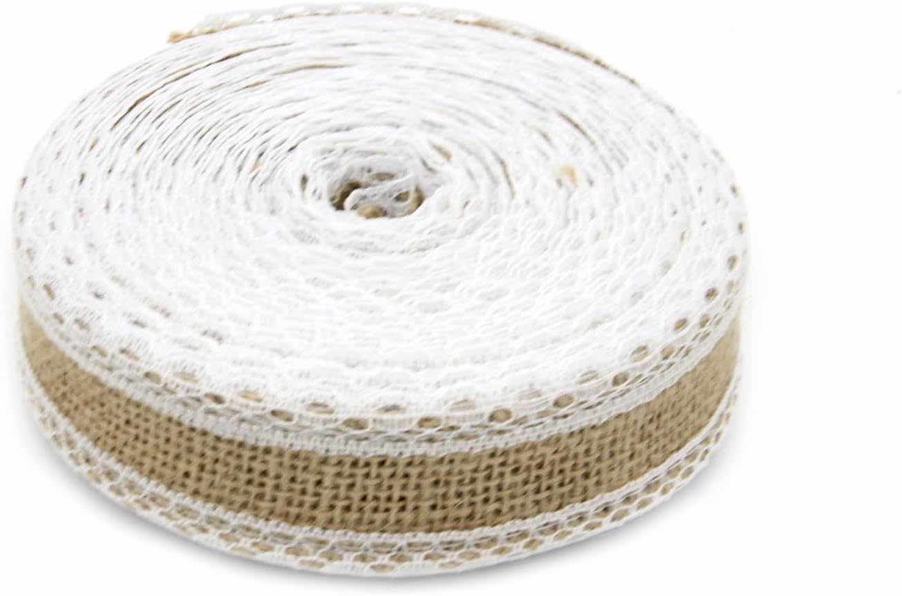 Advantez Burlap Ribbon Roll Natural Hessian Jute Weave Ribbon Trimming DIY Décor