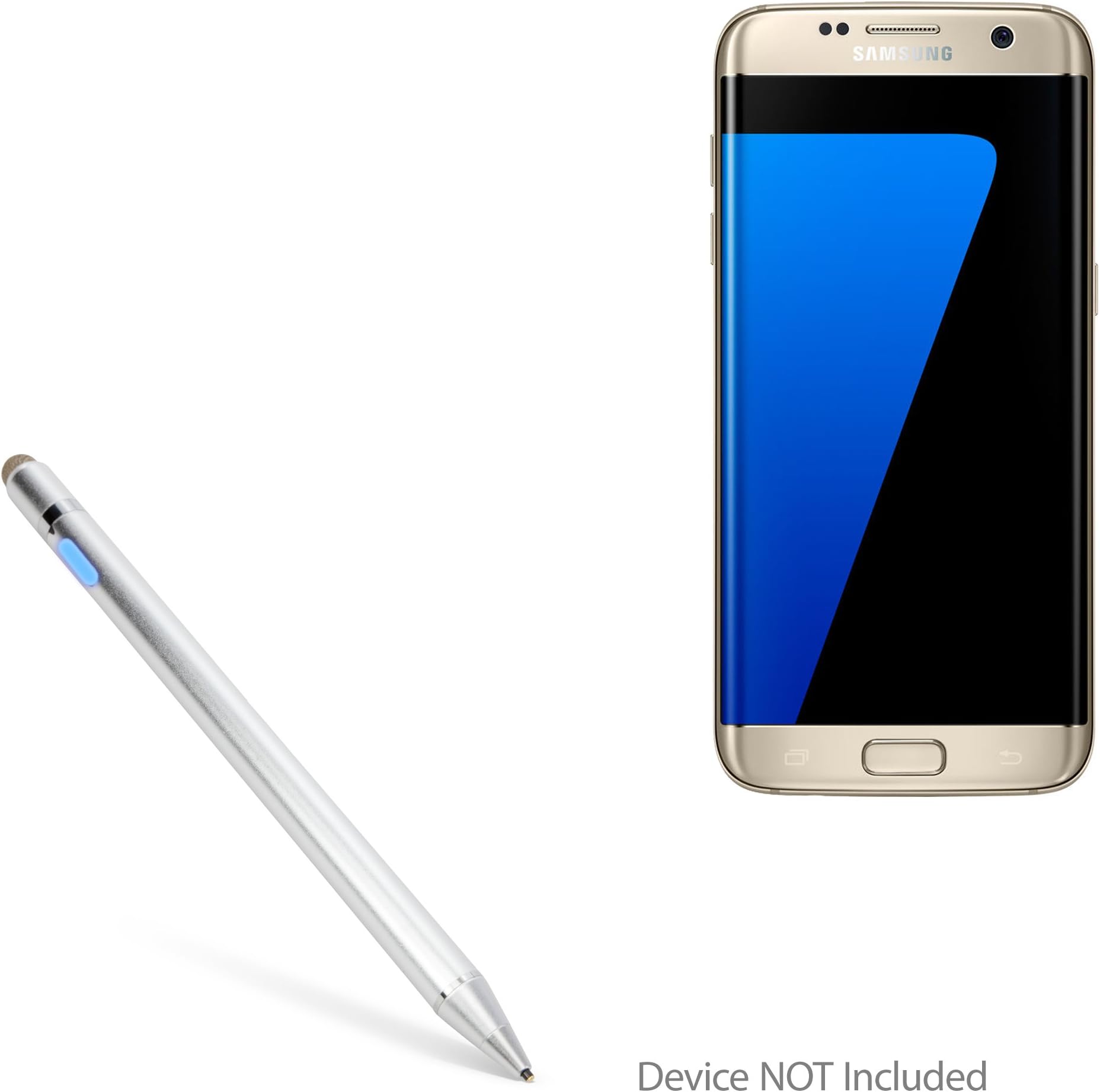 BoxWave Stylus Pen Compatible with Samsung Galaxy S7 Edge (Stylus Pen by BoxWave) - AccuPoint Active Stylus, Electronic Stylus with Ultra Fine Tip for Samsung Galaxy S7 Edge - Metallic Silver