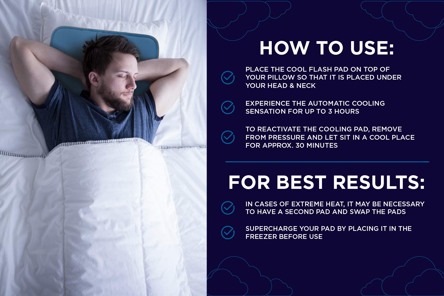 Cool Nitezz Gel Filled Cooling Pillow Pad Pillows May Sale