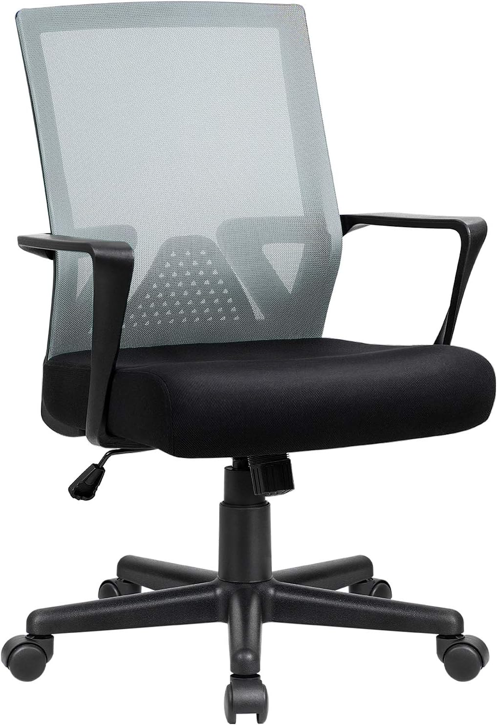 Furniwell Office Chair Ergonomic Desk Chair Mid Back Modern Computer Chair Task Swivel Chair Mesh Adjustable Chair with Lumbar Support Armrest (Grey)