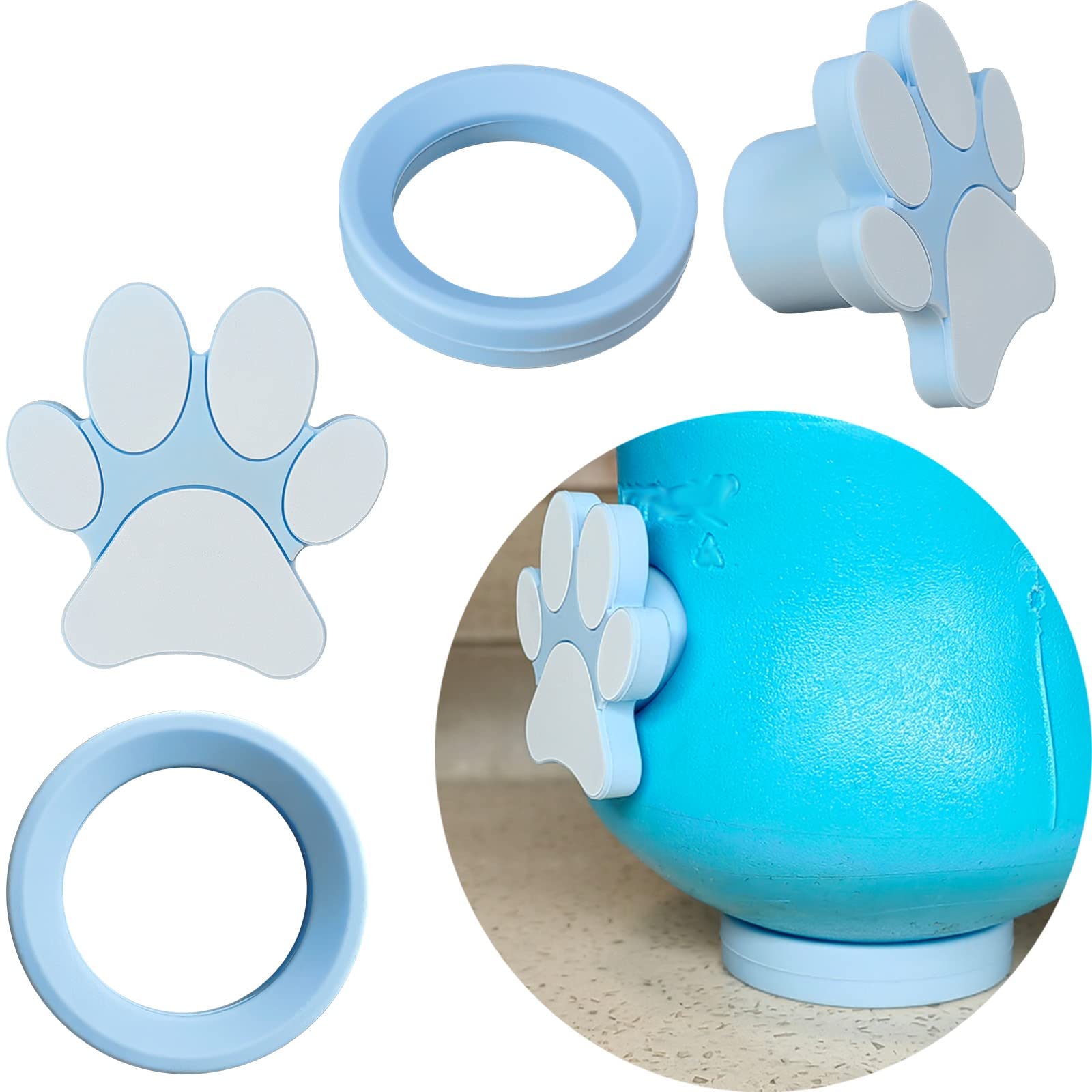 Photo 1 of HomDsg Silicone Plug and Stand for Dog Treat Toy (Size: L & XL), Includes Paw Stopper and Round Holder Only, 2 Pack