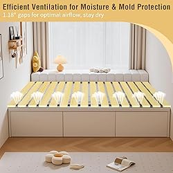 Japanese Tatami Mat Floor Bed, Knotless Solid