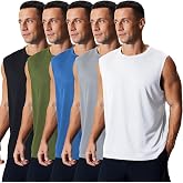 Zafnor Men's 5 Pack Athletic Tank Tops Quick Dry Workout Shirts Breathable Gym Sleeveless Muscle Shirts for Men