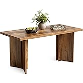 LITTLE TREE Wooden Dining Table Set for 6, 63-Inch Rectangle Kitchen Table, Modern Dinner Table for Home Dining Room, Kitchen