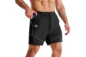 BROKIG Mens AdiArmor Gym Shorts Quick Dry Running Workout Athletic Sport Tennis Short for Men with Zip Pocket