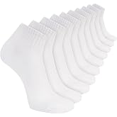Skechers Men's 10-pack Half Terry Classic Quarter Crew Socks, Comfort-fit &amp; Cushioned Footbed