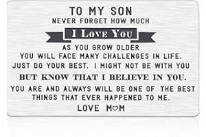 DELUJOUBERST Stocking Stuffers for Teenage Boys Christmas Gifts for Kids Son Gifts from Mom To My Son Card Teen Boys Wallet Card Sweet 16 18 Birthday Gifts for Boys Cool Things for Teen Boy Stocking Stuffers