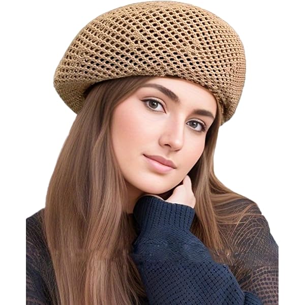 HUSSATOP Women Summer French Beret Lady Slouchy Crochet  display picture 1