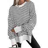 ANRABESS Women Oversized Sweatshirts Thumbhole Long Sleeve Hoodies Shirts 2025 Fall Side Slit Pullover Top Teen Y2k Outfits
